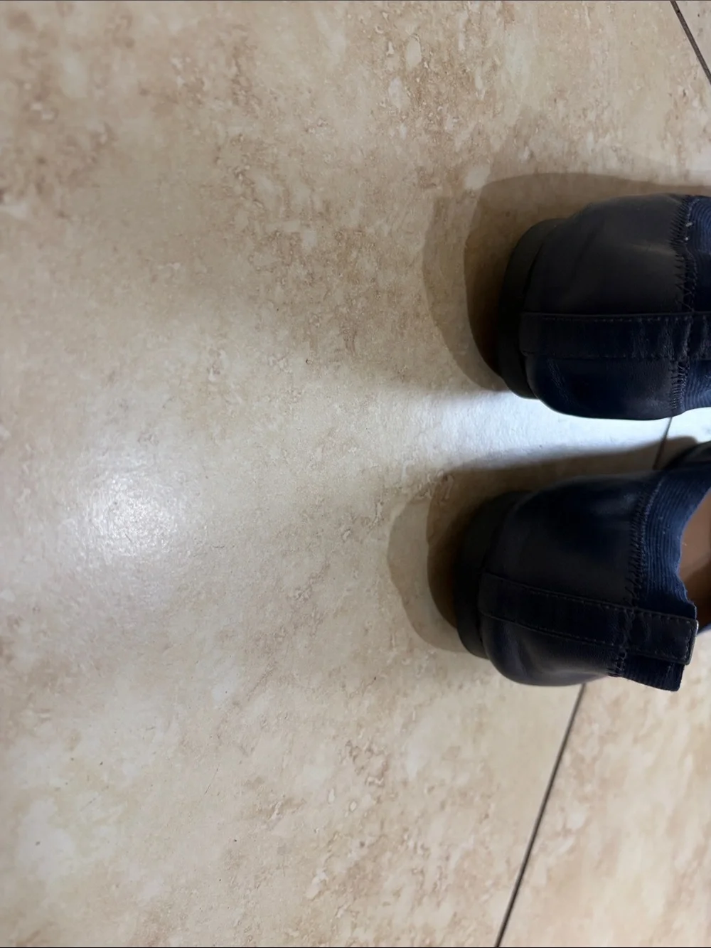Tory Burch Navy Leather Slip-On Loafers
